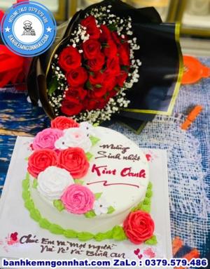 Combo Bánh Kem Và Hoa Tươi 83